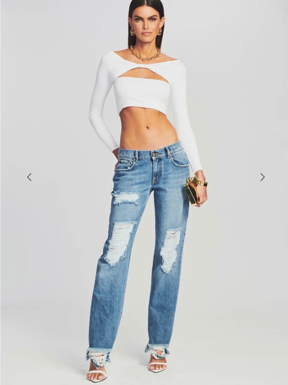 Retrofete NWT Blue Distressed Boyfriend Jeans